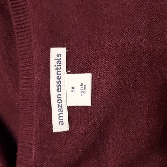 NWT Amazon Essentials Women's V-Neck Burgundy Sweater 5X - Picture 3 of 5